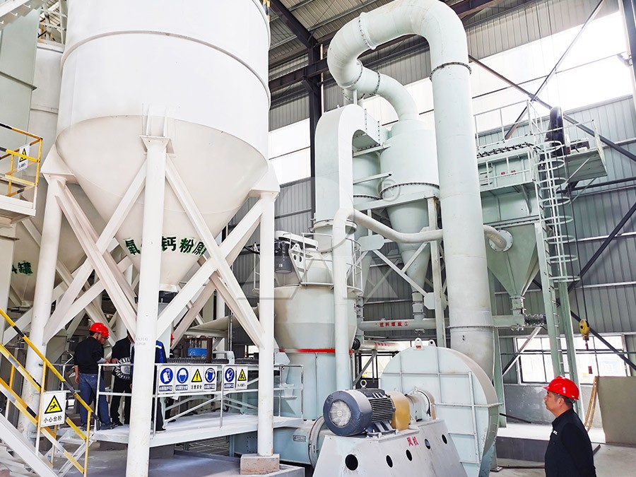 Gypsum being milled into soil conditioner powder using a Raymond mill in Turkmenistan