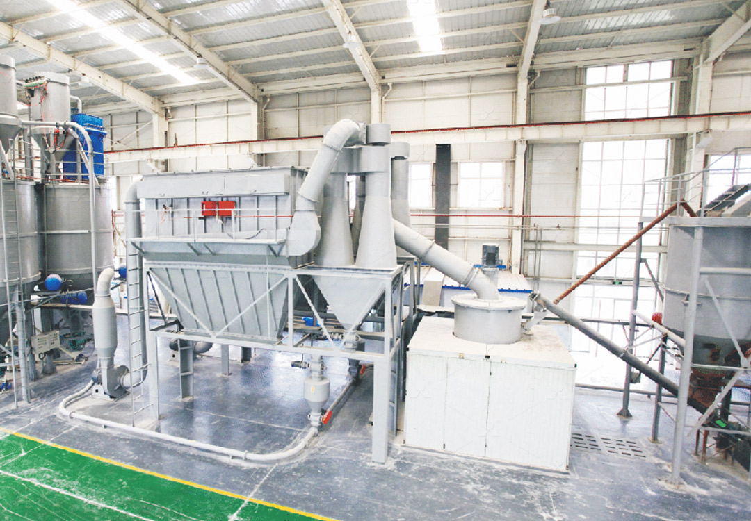 Limestone powder product from ultrafine grinding mill with particle size distribution graph