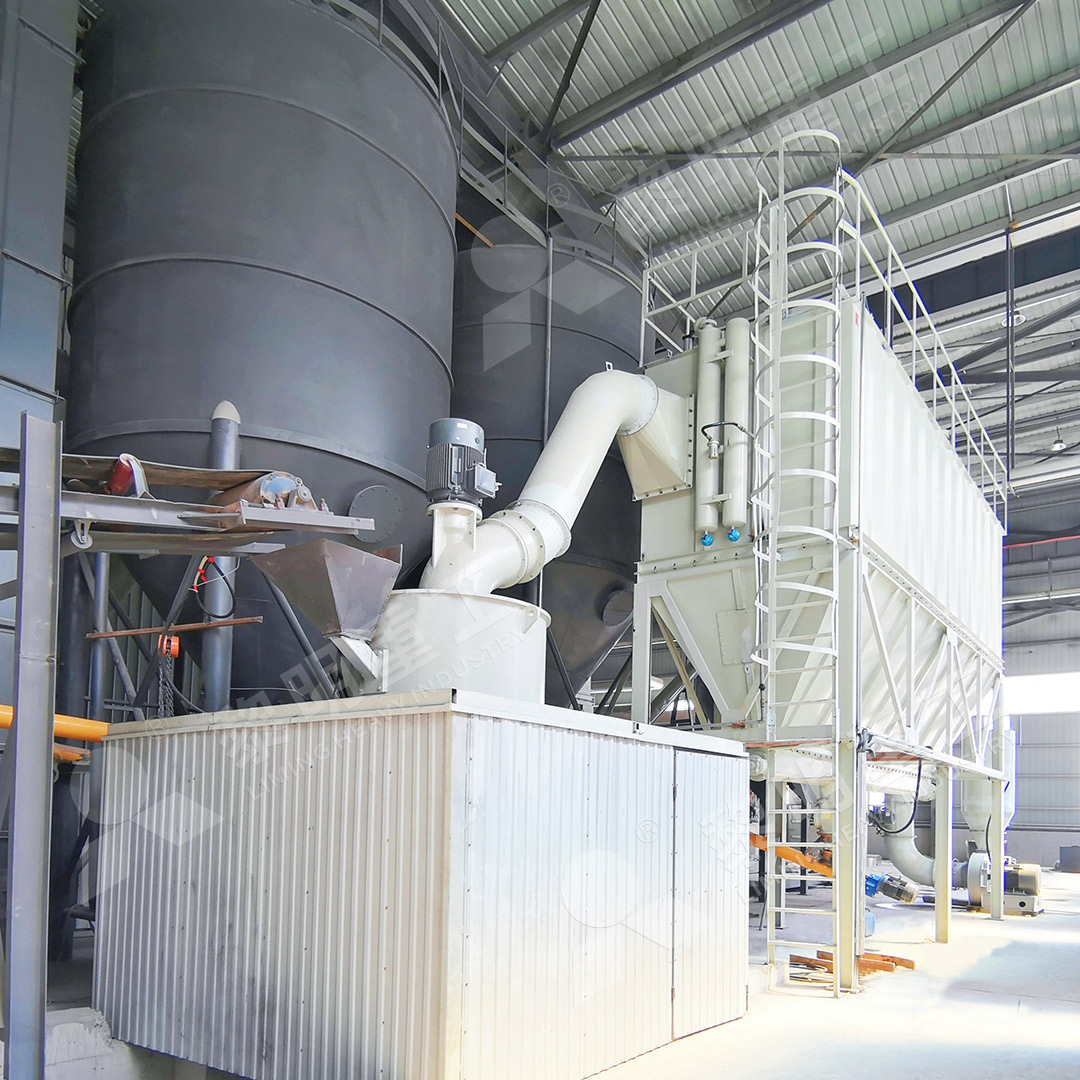 Pulse dust collector system attached to the MW Ultrafine Grinding Mill for phosphate processing