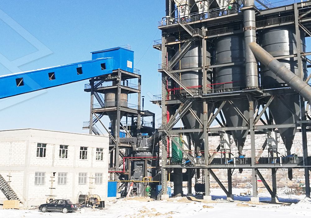 Technician performing maintenance on LUM Ultrafine Vertical Grinding Mill in a UAE talc facility
